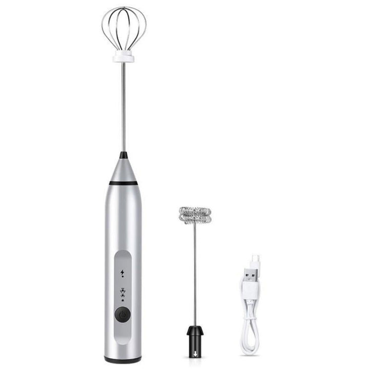 3 Speeds Hand Mixer Egg Beater Coffee Milk Drink Whisk Frother Stirrer USB Rechargeable Handheld Food Blender Tool