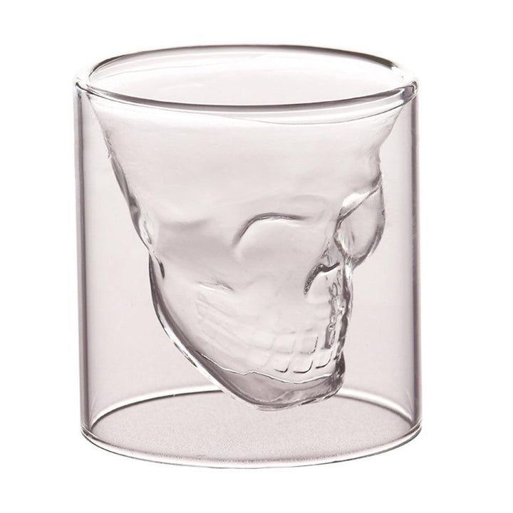 1Pcs Double Glass Skull Cup 75/150/250ml Transparent Milk Tea Coffee Water Mug Drinks Glass Reusable Tool Bar Accessories