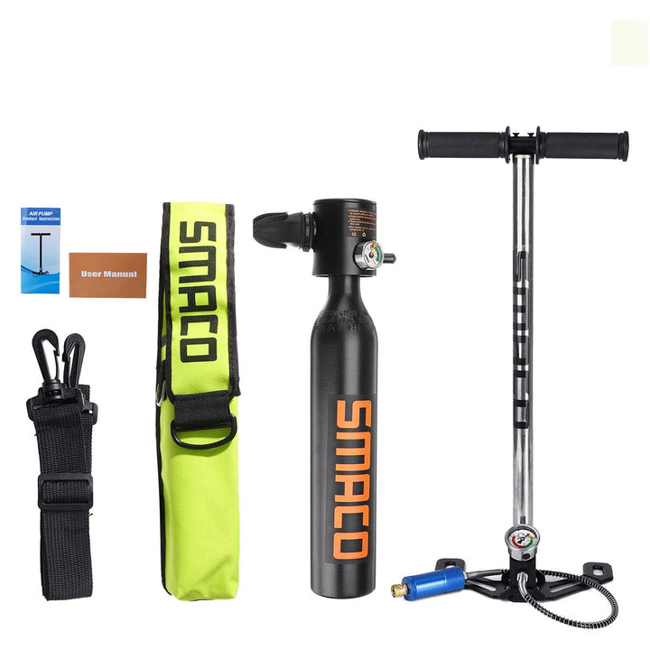 SMACO 0.5L Portable Diving Reserve Air Tank Set Hand Pump Oxygen Cylinder Mini Operated Pump - MRSLM