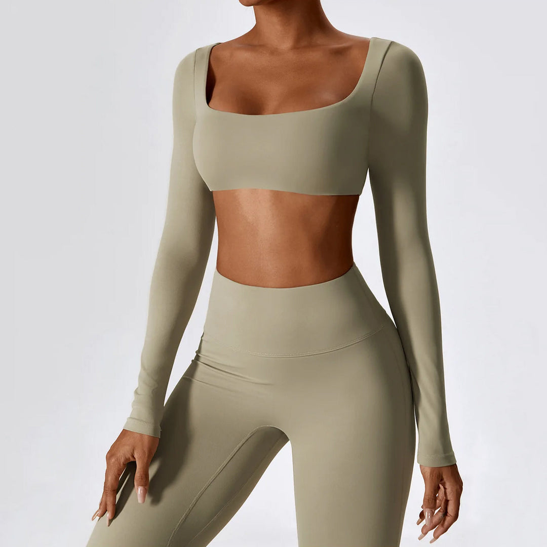 Long Sleeve Crop Top Yoga Shirt