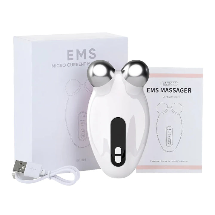 Facial Rejuvenator: Microcurrent EMS Roller & Vibrating Massager