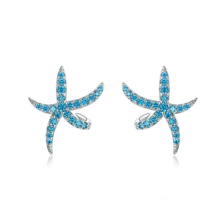 S925 Pentagram European And American Female Earrings