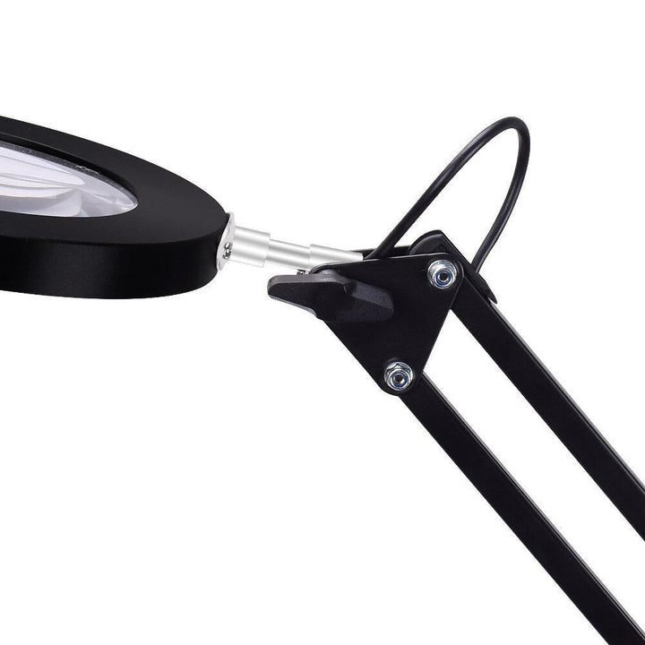 NEWACALOX Flexible Desk Magnifier 5X USB LED Magnifying Glass 3 Colors Illuminated Magnifier Lamp Loupe Reading Rework Soldering Magnifier