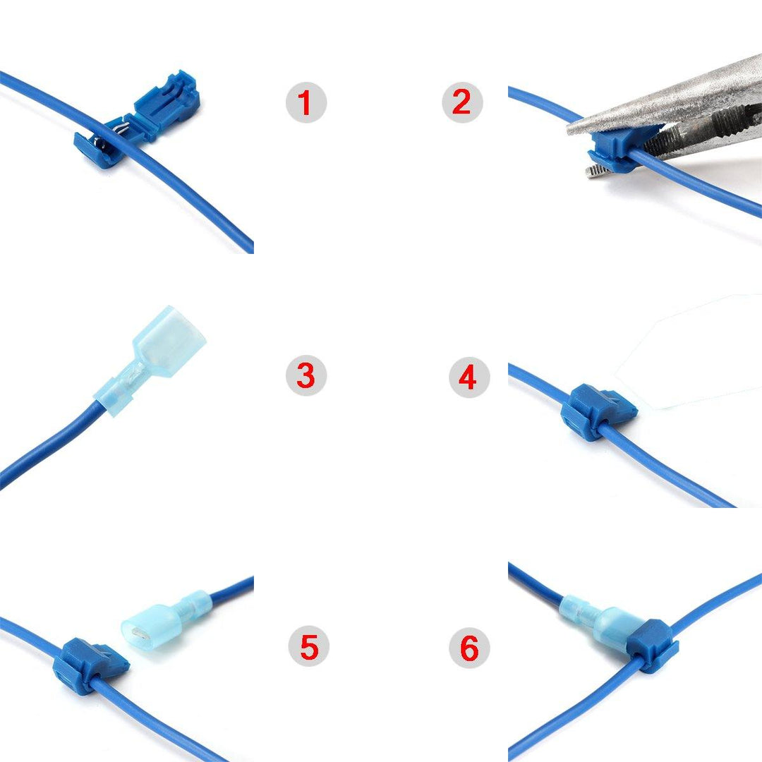 Excellway¬Æ 100PCS Blue Quick Splice Wire Terminals&Male Spade Connector 2.5-4.0mm¬≤ 16-14AWG