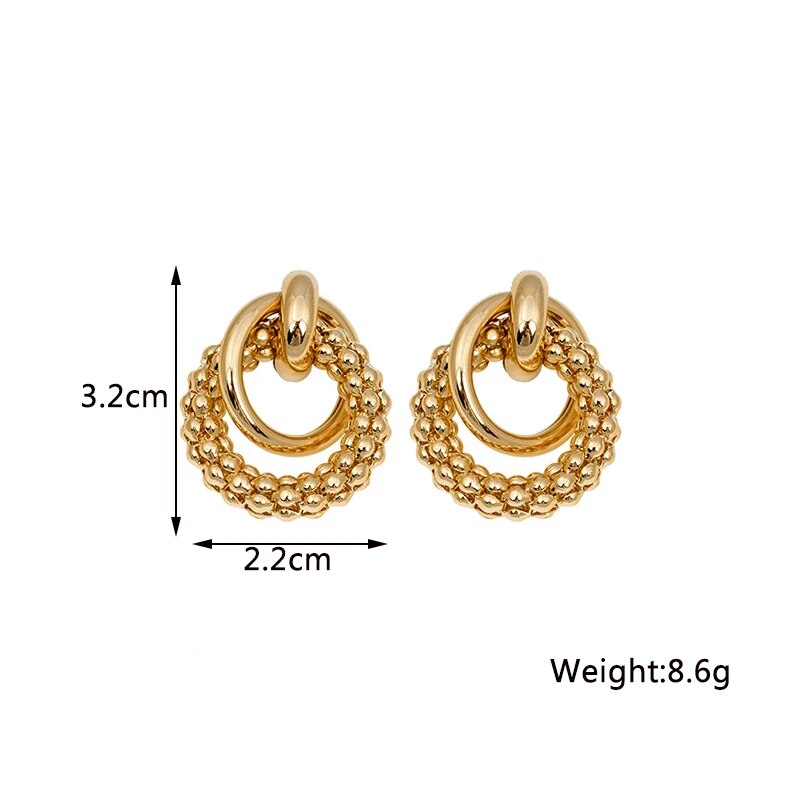 Gold Metal Twist Dangle Earrings for Women