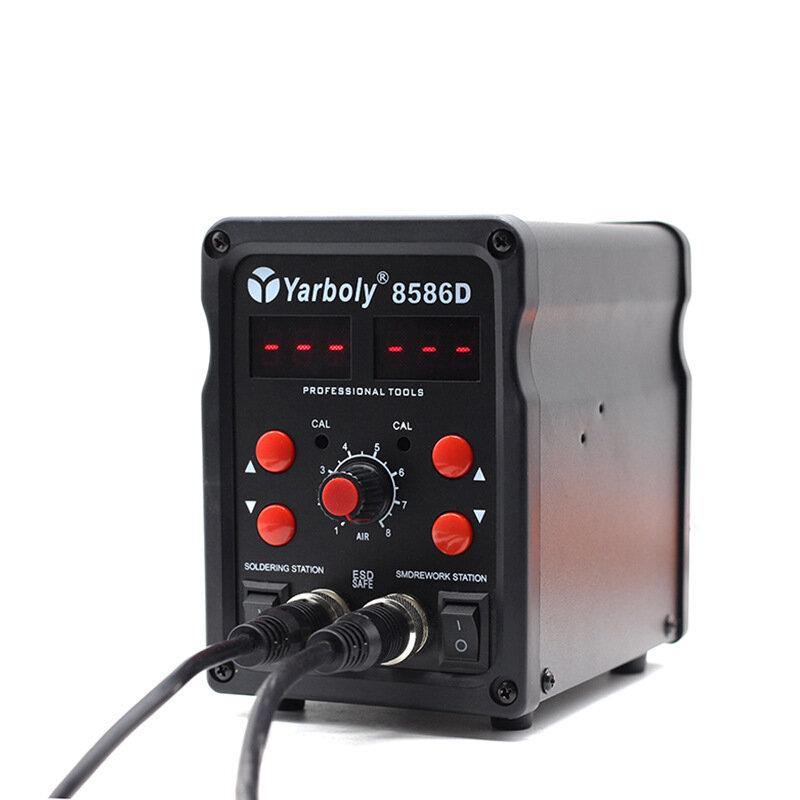 Yarboly 8586D LED Digital Soldering Station Hot Air Gun Rework Station Electric Soldering Iron For Phone PCB IC SMD BGA Welding