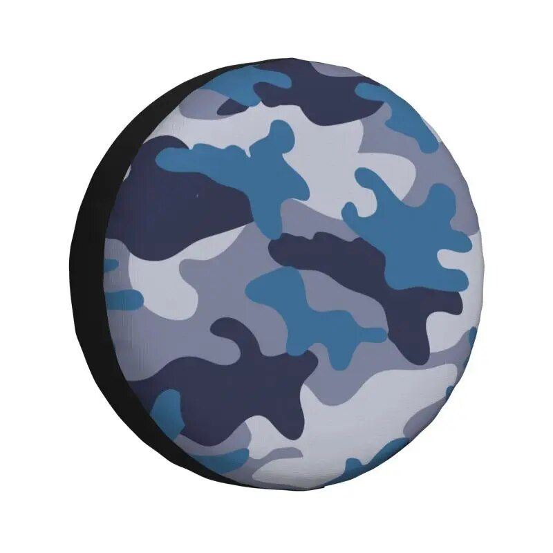 Rugged Camo Spare Tire Cover ‚Äì Black Orange Camouflage Wheel Protector for Off-Road and Outdoor Vehicles