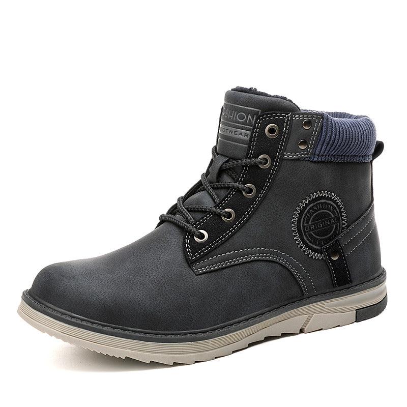 Martin Boots Men's New High-top Men's Shoes Plus Cashmere Men's Leather Boots