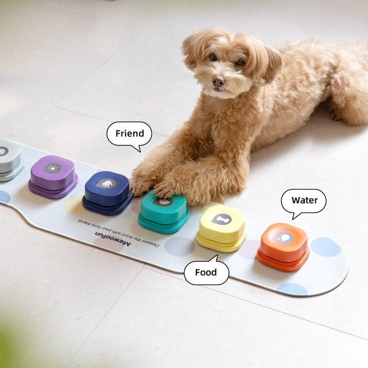 Voice Recording Dog Communication Buttons with Non-Skid Mat