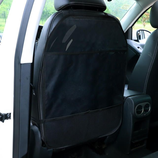 Cartoon Car Seat Back Protector with Storage Organizer