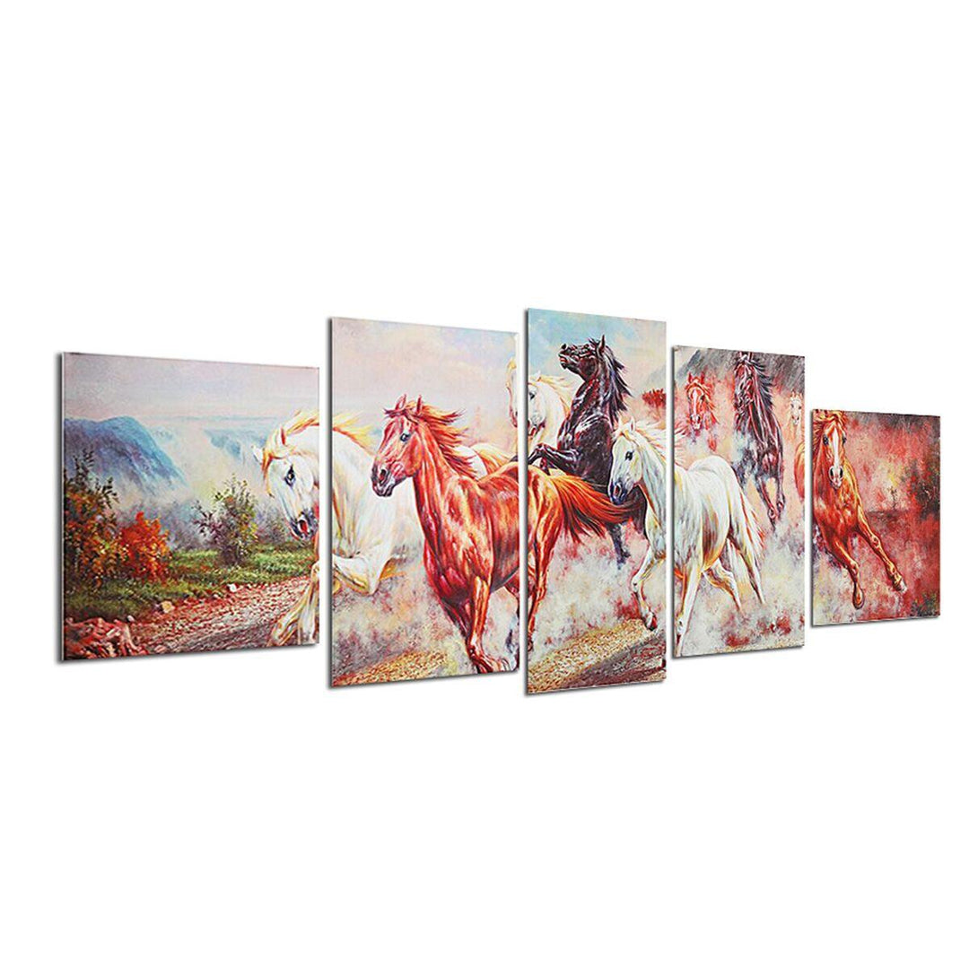 5 Panels Horses Modern Painting Wall Decoration Art Picture Hanging Drawing Living Bedroom Decoration no Frame