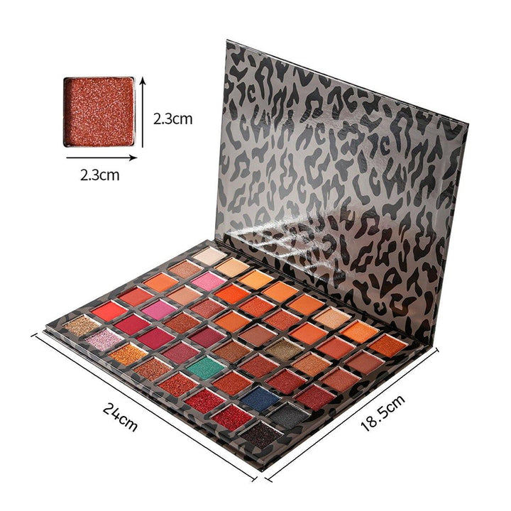 48 Color Eye Shadow Leopard Box Pearly Matte Multicolor Eyeshadow