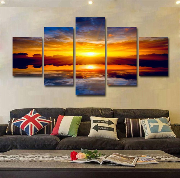 5 Panels Unframed Modern Canvas Art Oil Painting Picture Room Wall Art Pictures Home Wall Decoration Supplies