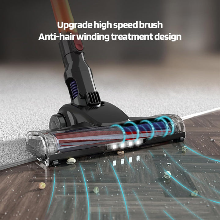 Powerful 12kPa Cordless Vacuum Cleaner with Dual Motor and LED Lights