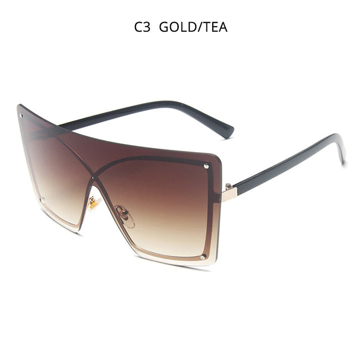 Fashion Oversized Flat Top Sunglasses