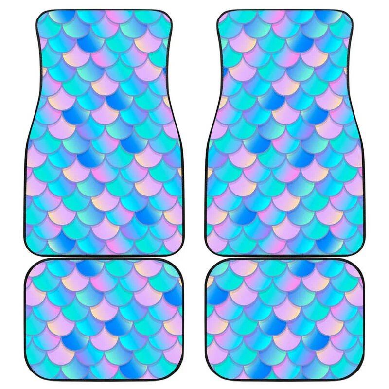 Mermaid Scales Pink Teal Car Floor Mats