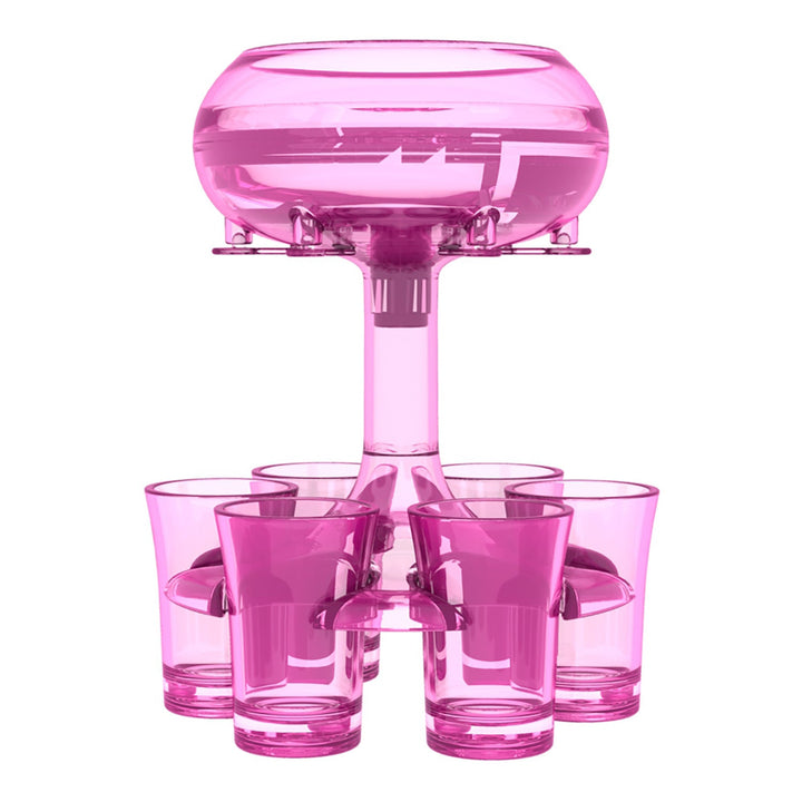 6-Shot Glass Dispenser Holder Wine Whisky Beer Dispenser Rack Bar Accessory Drinking Party Games Glass Dispenser