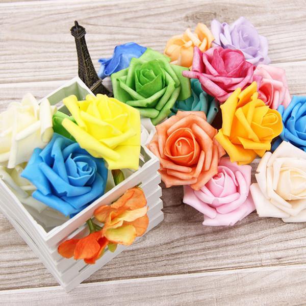 50pcs 7.5cm Artificial Simulation Foam Rose Bouquet Flower Ball Wedding Party Home Decoration