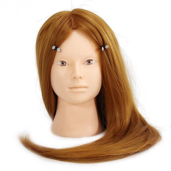 26" Long Hair Training Mannequin Head Model Hairdressing Makeup Practice with Clamp Holder