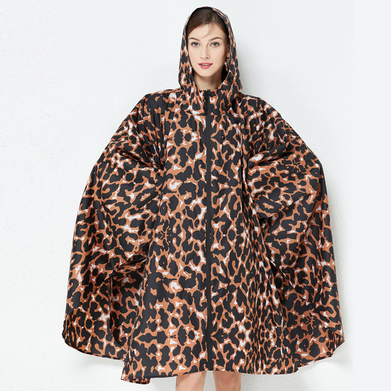 Leopard Print Women's Waterproof Raincoat