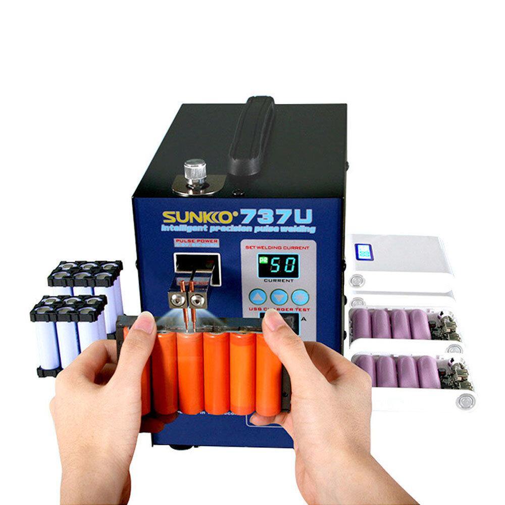 SUNKKO 737U NEW Spot Welder Machine 2.8KW Double Pulse Battery Spot Welding Machine USB Charging Test 18650 Battery Pack Welder