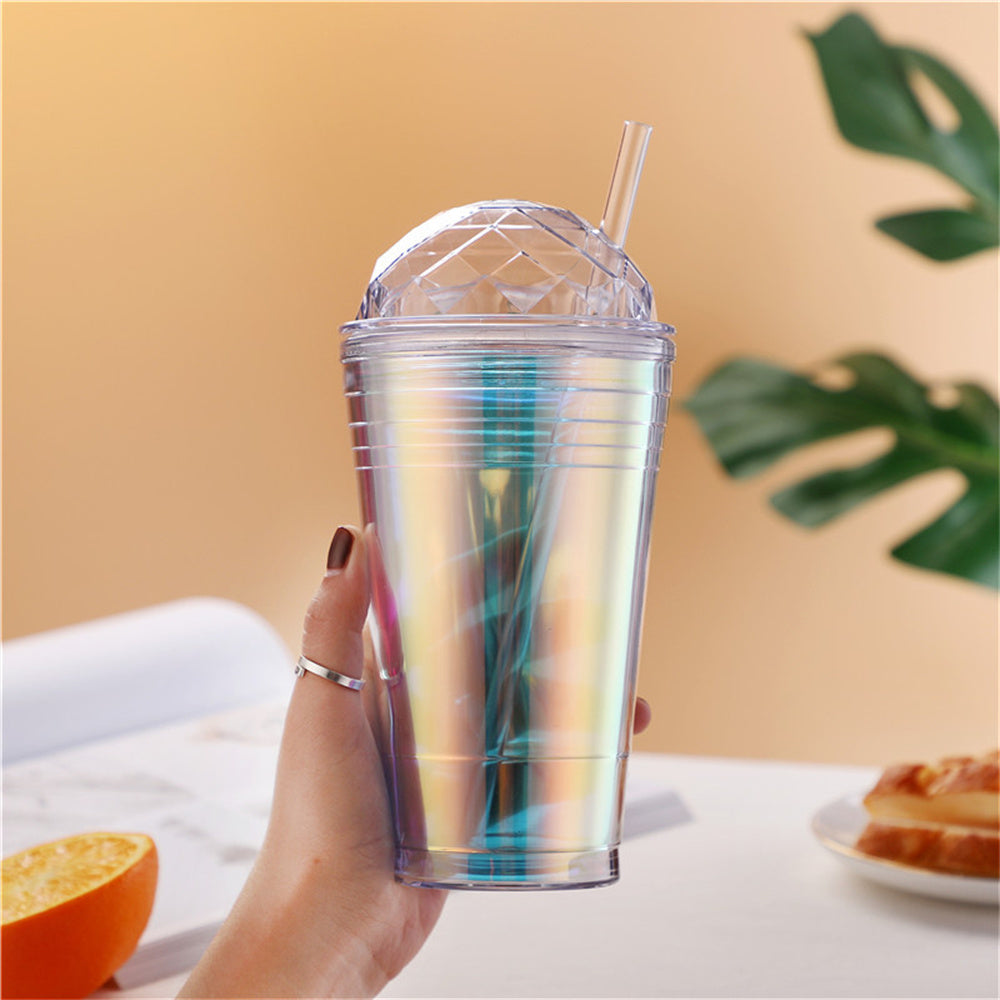 Colorful 560ml Double-Layer Straw Water Bottle for Kids