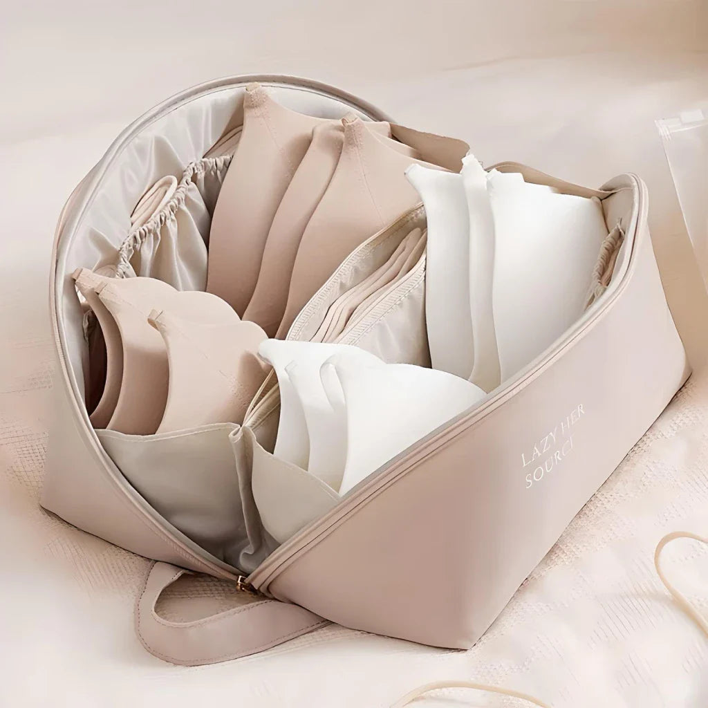 Compact Travel Underwear and Lingerie Organizer Bag