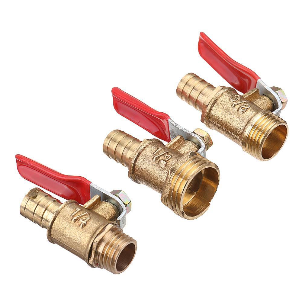 10mm Hose Barb to BSP Male Thread 1/2" 3/8" 1/2" Brass Inline Ball Valve Pipe Hose Coupler Adapter