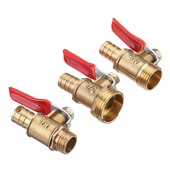 10mm Hose Barb to BSP Male Thread 1/2" 3/8" 1/2" Brass Inline Ball Valve Pipe Hose Coupler Adapter