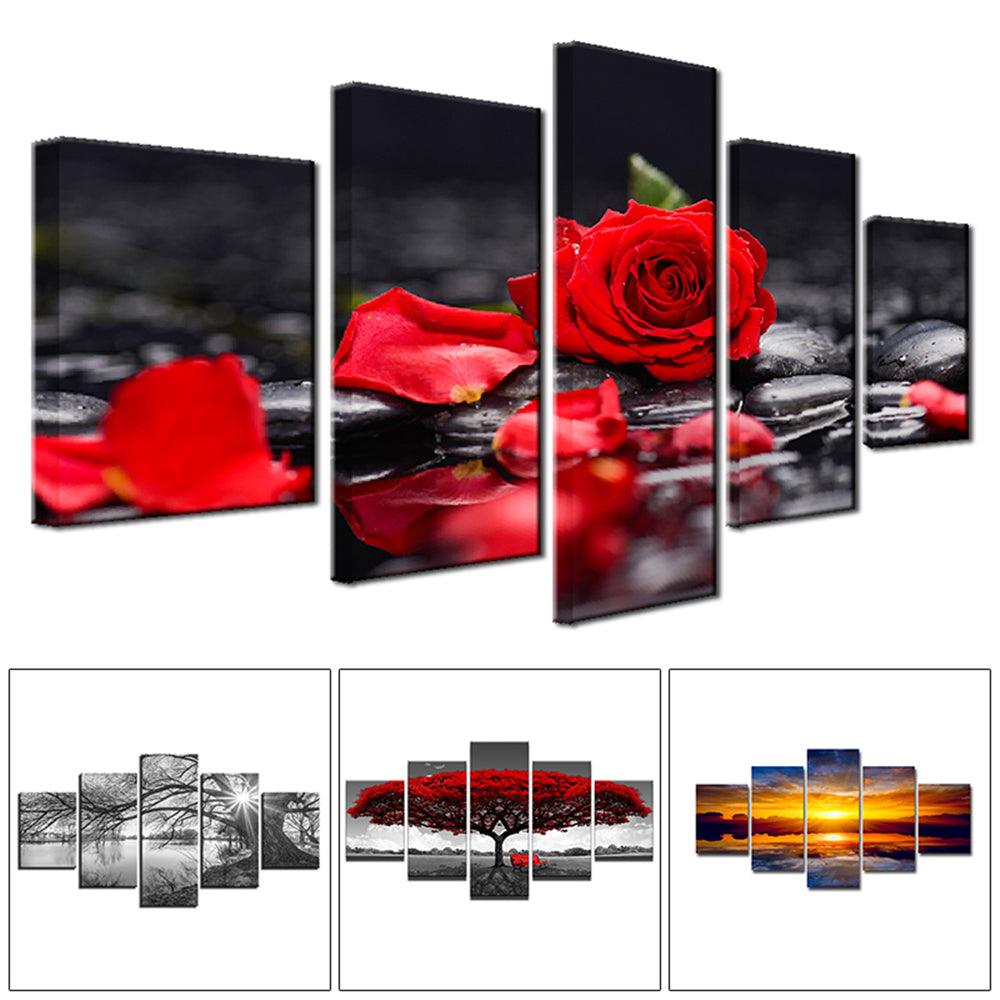 5 Panels Unframed Modern Canvas Art Oil Painting Picture Room Wall Art Pictures Home Wall Decoration Supplies