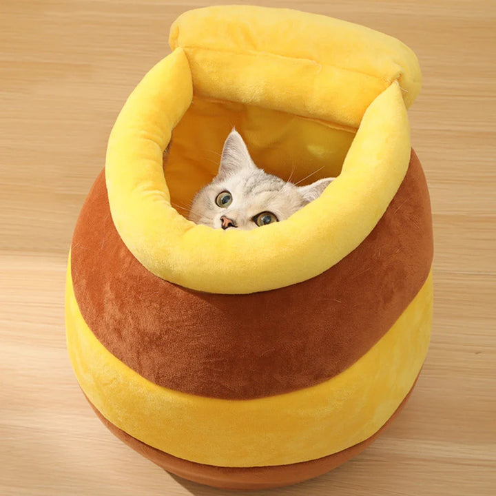 Cozy Honey Pot Cat Bed