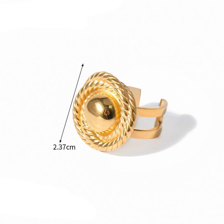 18K Gold-Plated Stainless Steel Spiral Loop Open Ring