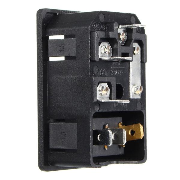 250V 10A AC 3 in 1 Fuse Power Supply Socket Connector Rocker Switch