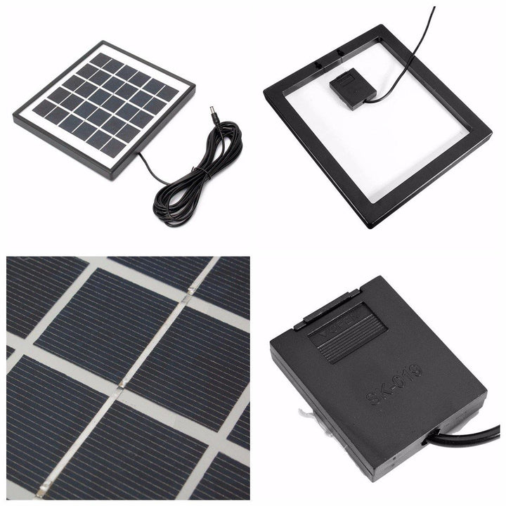 4W 6V Solar Panel + 3x LED Light USB Charger + Power Bank Home Garden System Kit