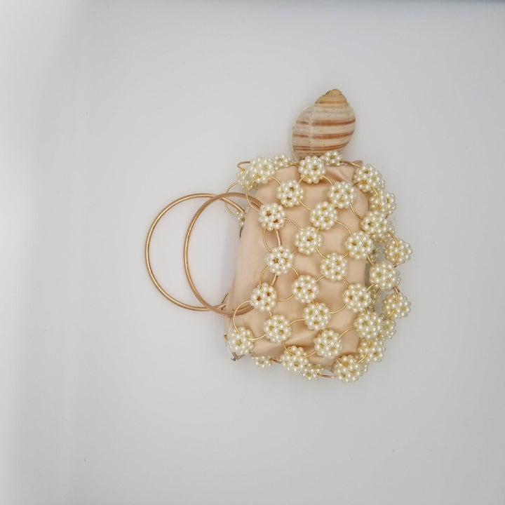 Women's Casual Hand-woven Non-woven Pearl Bucket Bag