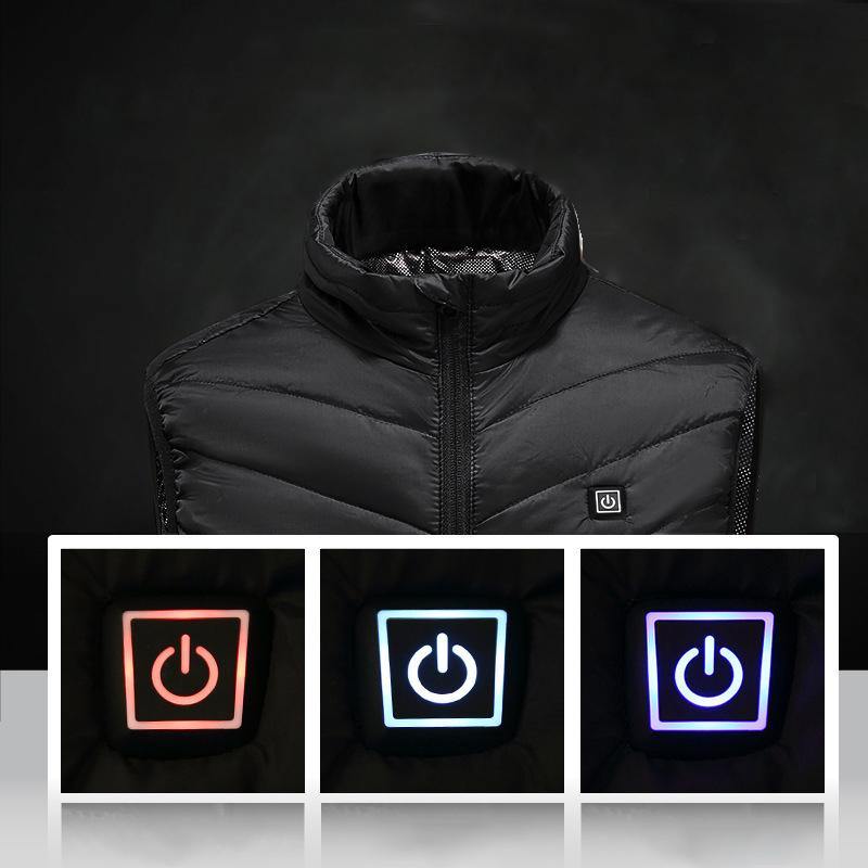 TENGOO Unisex 3-Gears Heated Jackets USB Electric Thermal Clothing 2 Places Heating Winter Warm Vest Outdoor Heat Coat Clothing