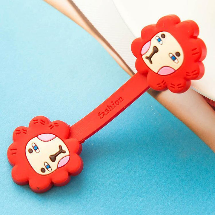 2Pcs Cable Earphome Cord Wrap Cartoon Organizer Holder Silicone Rubber USB Tidy Storage Fastener - MRSLM