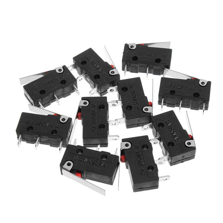 10pcs 5A 250V 3 Pin Tact Micro Switch Sensitive Microswitch Micro Switches Handle KW11-3Z Limit Switch