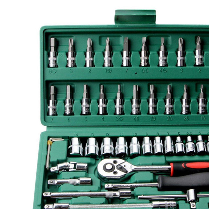 46PCS/SET Car Repair Tools Kit 1/4" Wrench Torx Ratchet Driver Screwdrivers