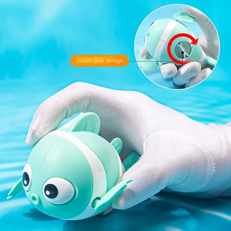 Cartoon Fish Wind-Up Bath Toy for Toddlers