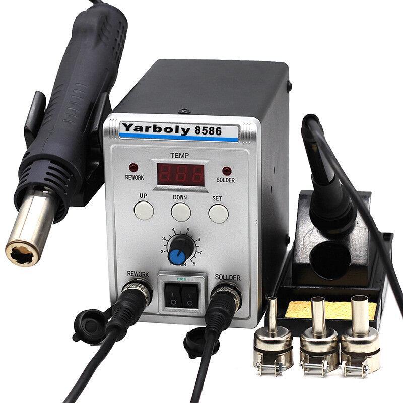 Yarboly 8586 2in1 Soldering Station Portable Digital Hot Air Gun BGA Rework Solder Station Hot Air Blower Desoldering Tool - MRSLM