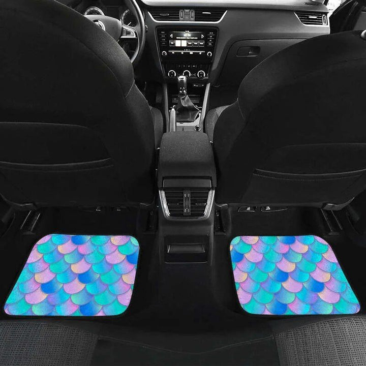 Mermaid Scales Pink Teal Car Floor Mats