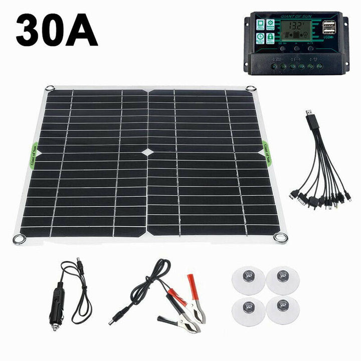 200W Solar Panel Kit 12V Battery Charger 10-50A Controller For Ship Motorcycles Boat - MRSLM