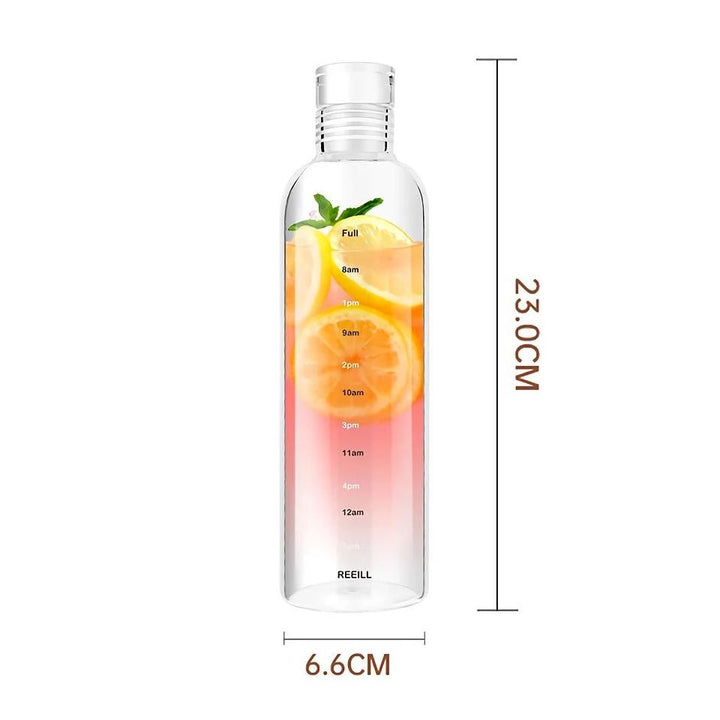 Transparent Plastic Time Marker Water Bottle