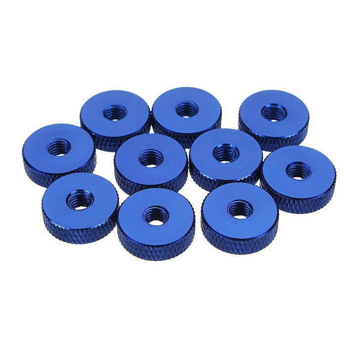 Suleve M5AN1 10Pcs M5 Manual Knurled Thumb Screw Nut Spacer Flat Washer Aluminum Alloy Multicolor - MRSLM