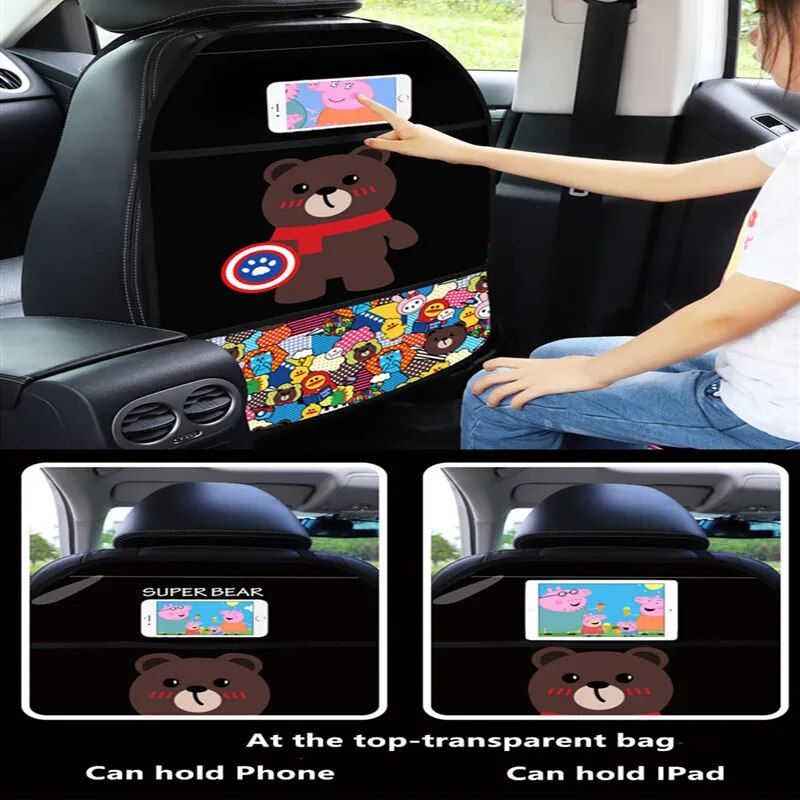 Protective Car Seat Back Cover for Kids - Cartoon Design