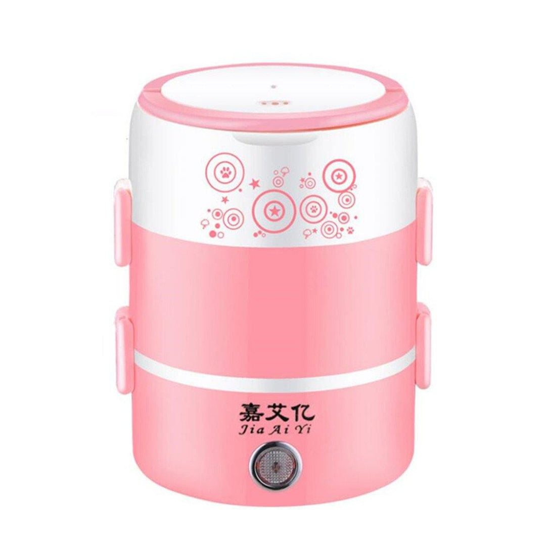 2L 3 Layers Electric Rice Cooker Heating Lunch Box Food Warmer Meal Container