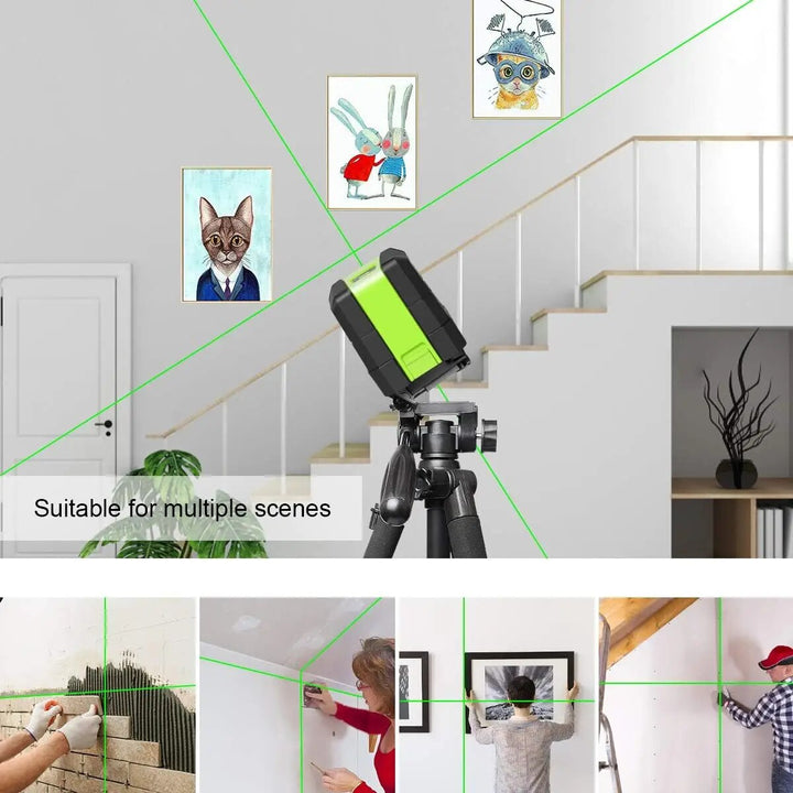 Self-Leveling Cross-Line Laser Level with Dual Green/Red Beam and Magnetic Base