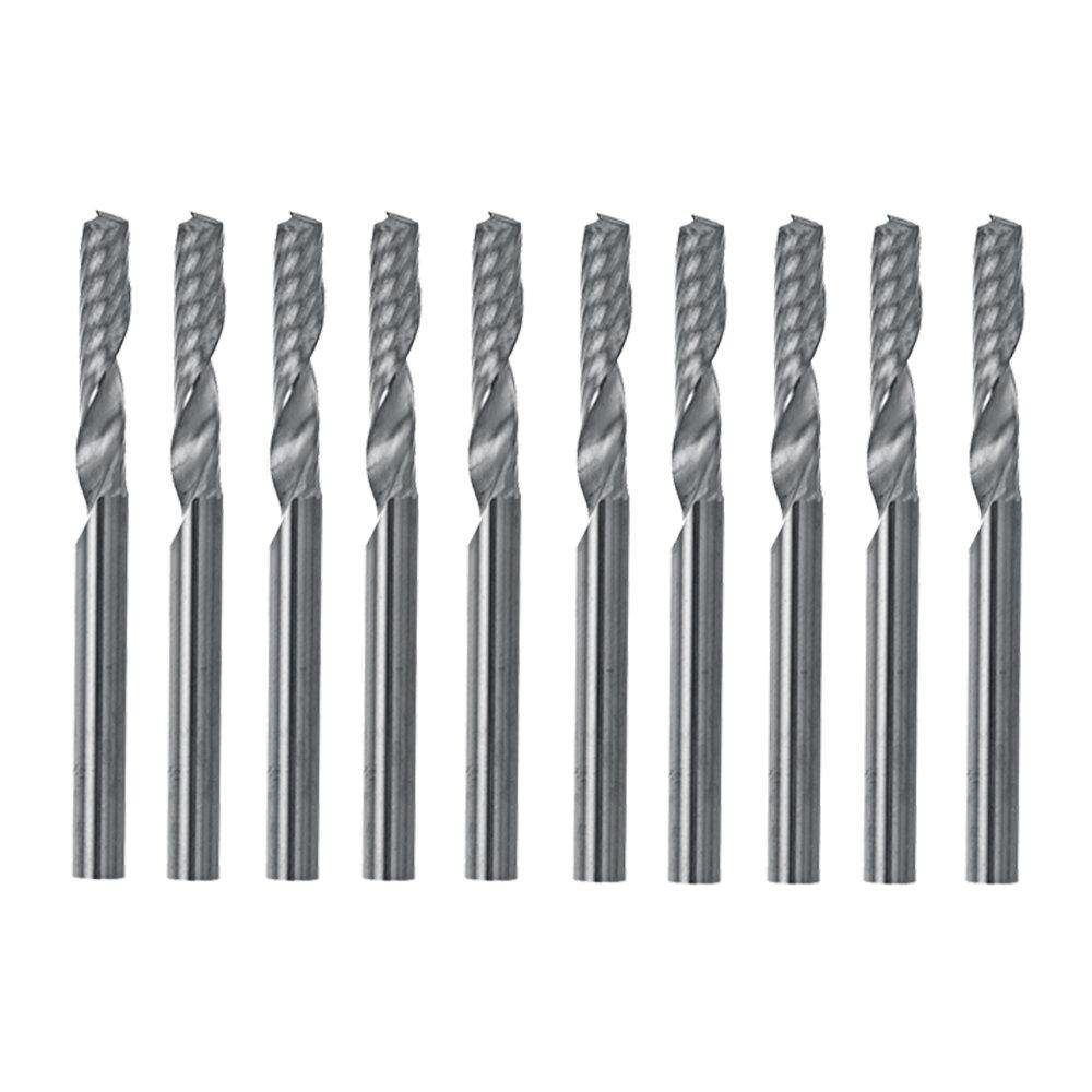 10pcs 3.175mm Single Flute End Mill Cutter Carbide CNC Router Bit Milling Cutter