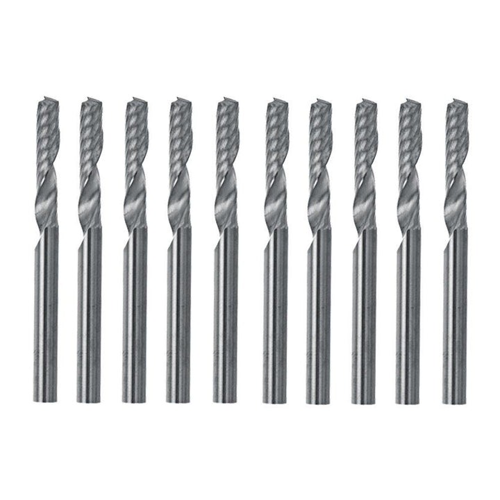 10pcs 3.175mm Single Flute End Mill Cutter Carbide CNC Router Bit Milling Cutter